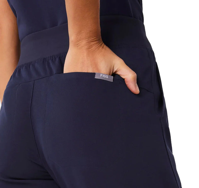 FIGS Women's High Waisted Isabel Wide Leg Scrub Pants Navy