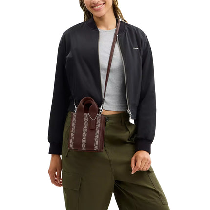 Coach Women's Smith Mini Tote Bag In Signature Jacquard Silver/Oak/Maple