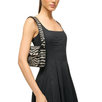 STAUD Women's Tommy Beaded Bag Black/White