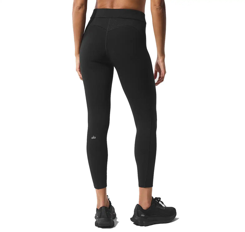 alo Women's Alosoft High-Waist 7/8 Relay Legging Black/White