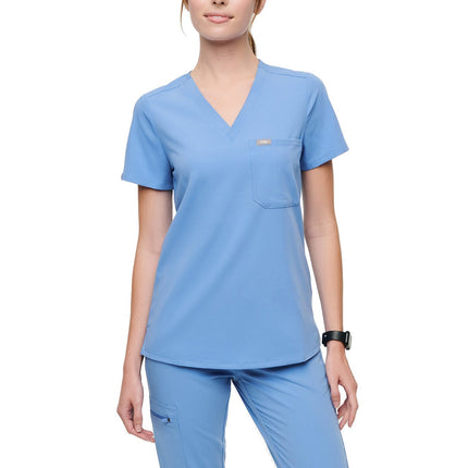 FIGS Women's Catarina One Pocket Scrub Top Ceil Blue