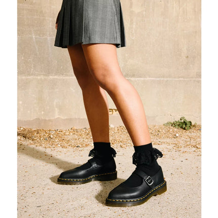Dr. Martens Women's Elphie Virginia Leather Mary Jane Shoes Black