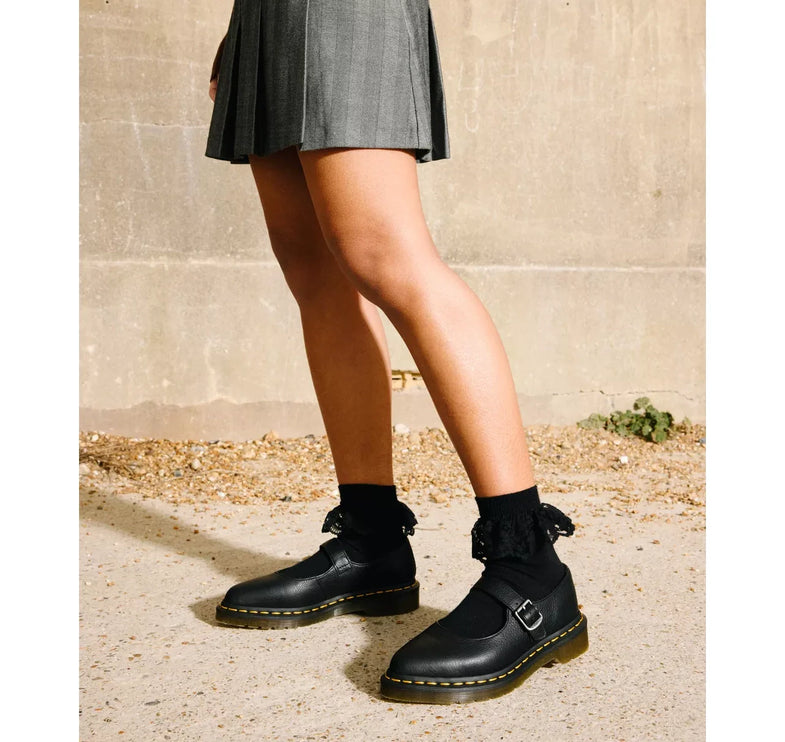 Dr. Martens Women's Elphie Virginia Leather Mary Jane Shoes Black