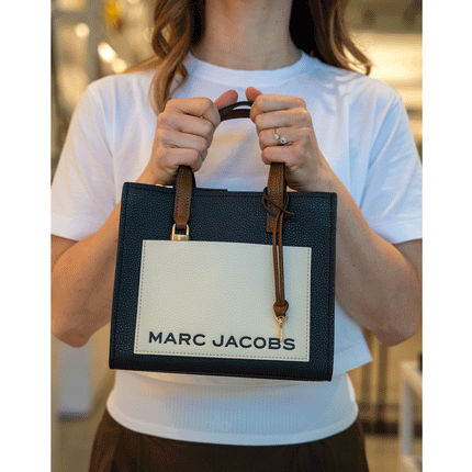 Marc Jacobs Women's Mini Grind Colorblock Leather Tote Smoked Almond Multi