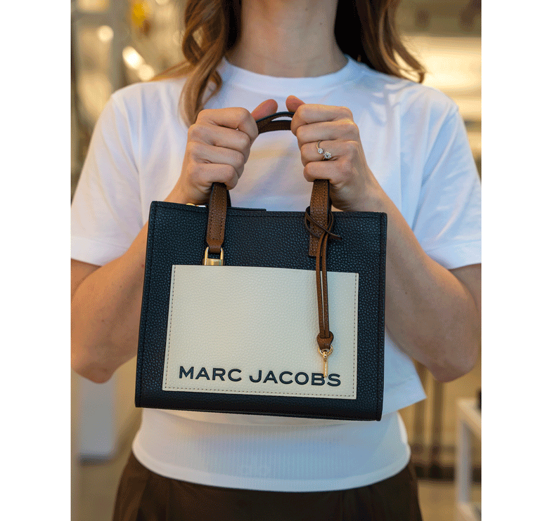 Marc Jacobs Women's Mini Grind Colorblock Leather Tote Smoked Almond Multi