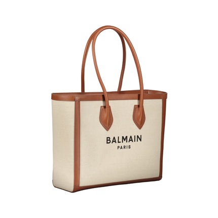 Balmain Women's B-Army Tote Bag with Logo Beige