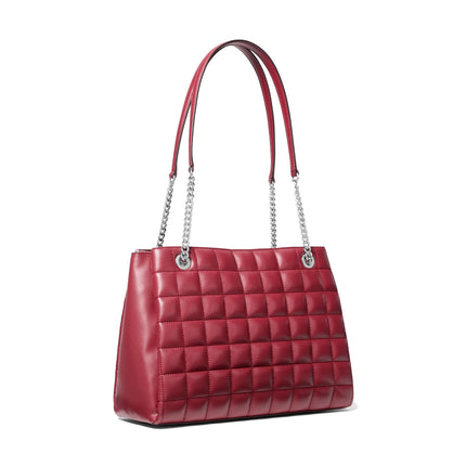 Michael Kors Women's Soho Medium Quilted Tote Bag Maroon
