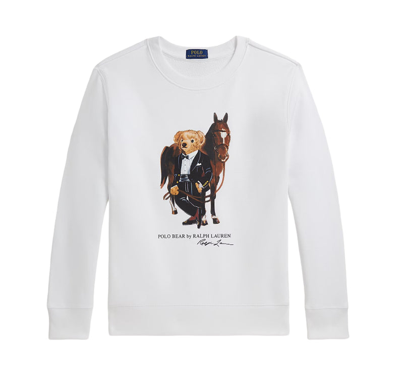 Polo Ralph Lauren Boy's Polo Bear Fleece Sweatshirt White