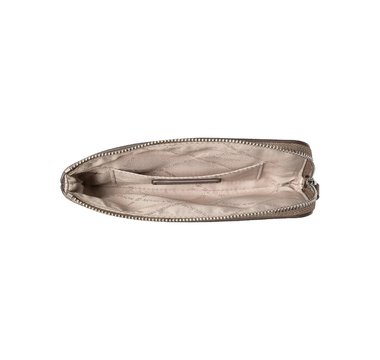Michael Kors Women's Jet Set Travel Small Signature Logo Wristlet Mushroom