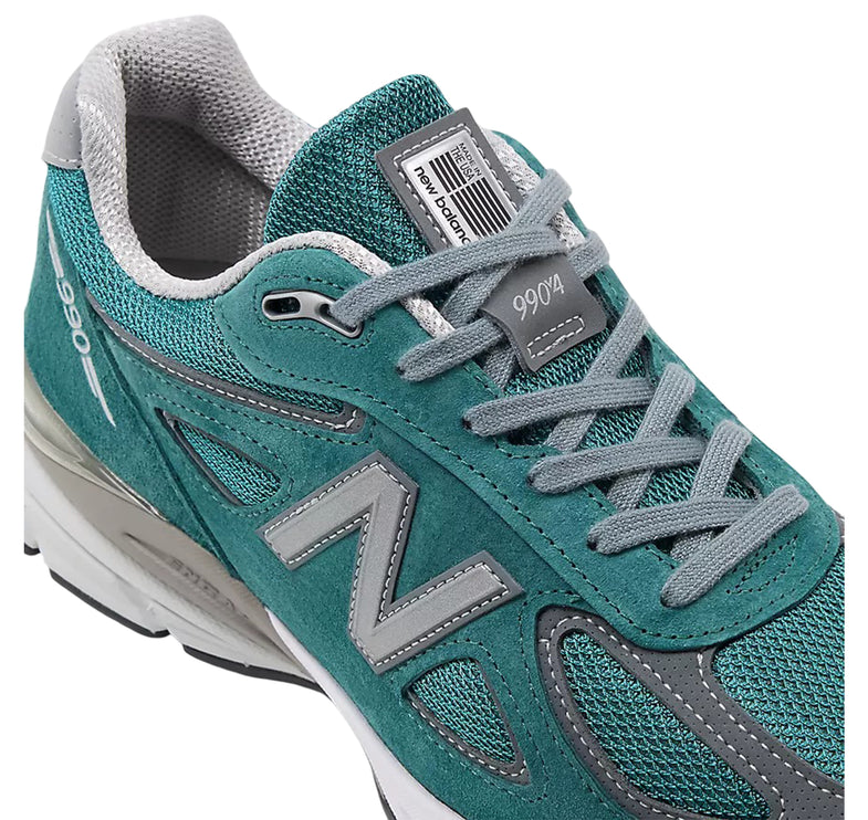 New Balance Made in USA 990v4 Vintage Teal with Grey and White U990OV4