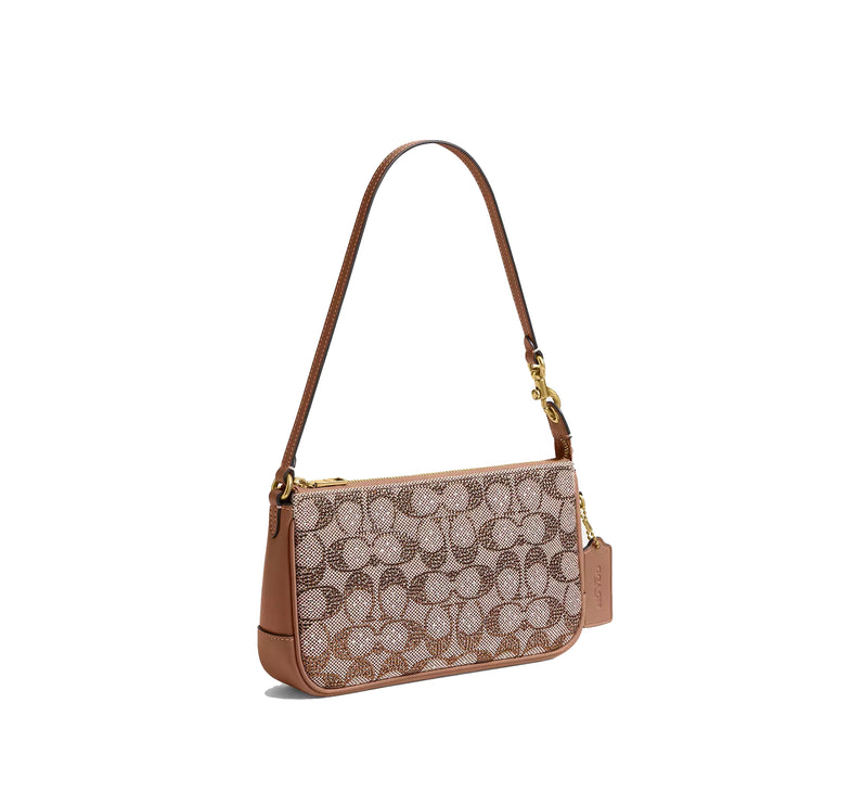 Coach Women's Plaza Bag In Crystal Signature Jacquard Brass/Mushroom