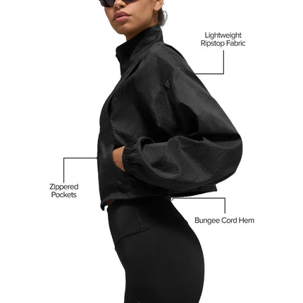 alo Women's Game Time Full Zip Jacket Black