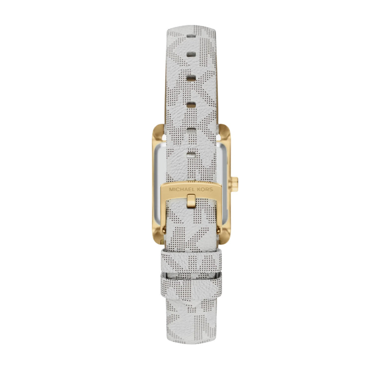 Michael Kors Women's Mini Monroe Gold-Tone and Logo Strap Watch Gold