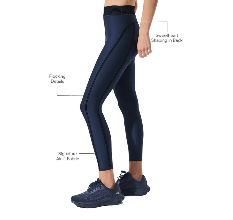 alo Women's Airlift High-Waist 7/8 Line Up Legging Navy