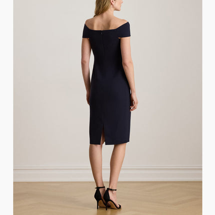 Polo Ralph Lauren Women's Twist-Front Crepe Cocktail Dress Lighthouse Navy