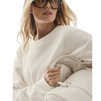 alo Women's Muse Crew Neck Pullover Ivory