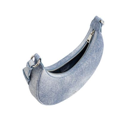 JW PEI Women's Carly Denim Embossed Saddle Bag Blue