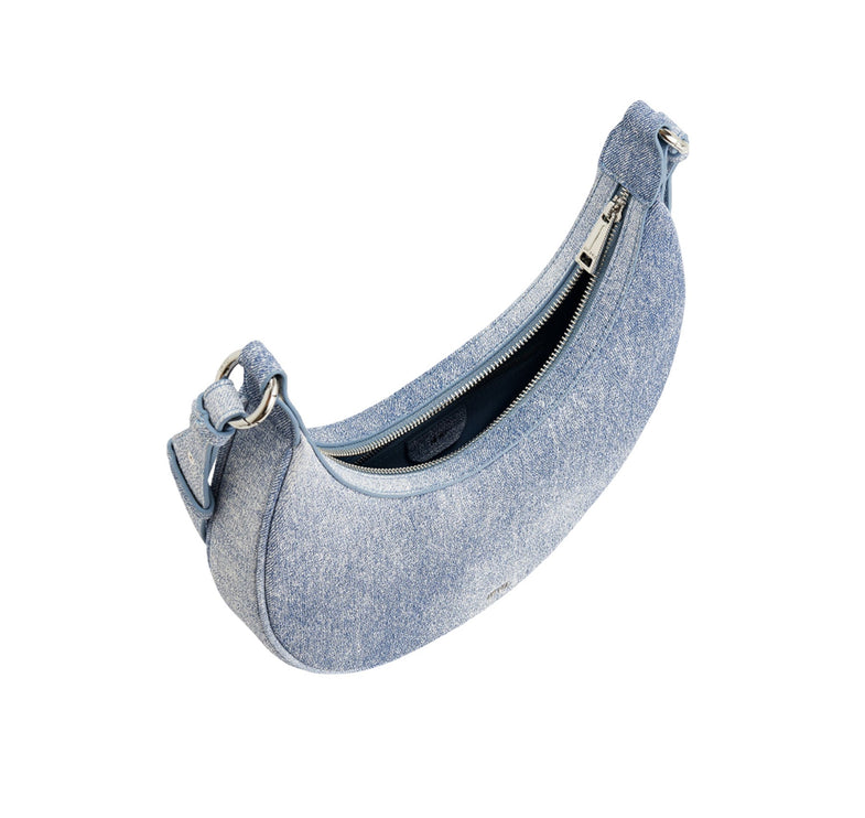 JW PEI Women's Carly Denim Embossed Saddle Bag Blue