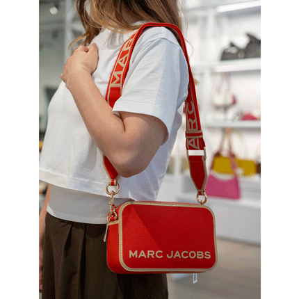 Marc Jacobs Women's Flash Leather Crossbody Bag Colorblock Red Multi