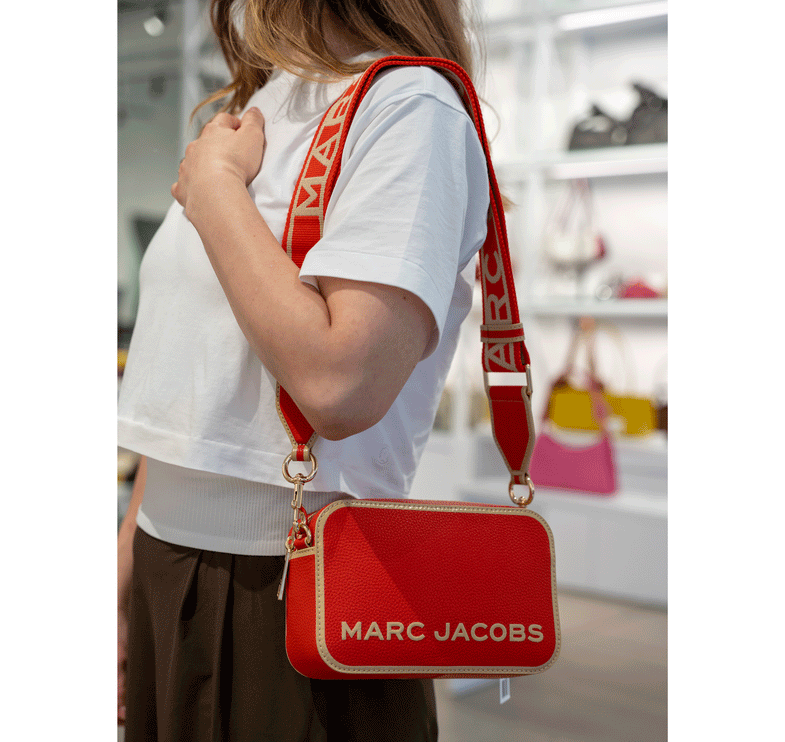 Marc Jacobs Women's Flash Leather Crossbody Bag Colorblock Red Multi