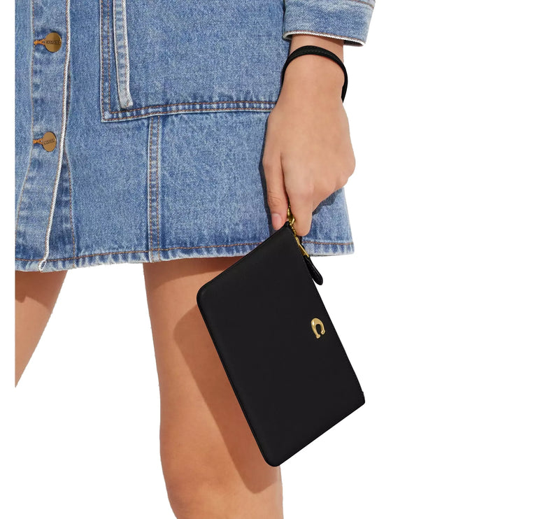 Coach Women's Essential Small Wristlet Brass/Black