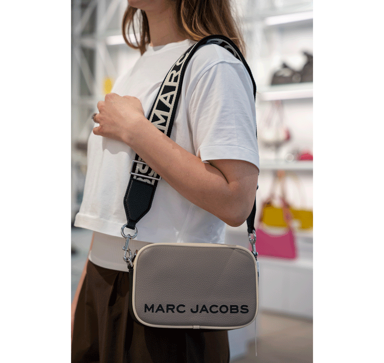 Marc Jacobs Women's Flash Leather Crossbody Bag Colorblock Grey Multi