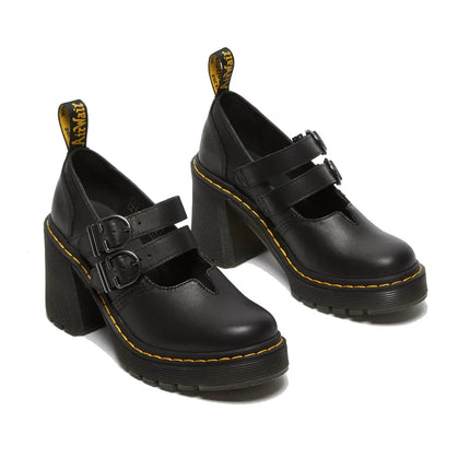 Dr. Martens Women's Eviee Sendal Leather Heeled Shoes Black