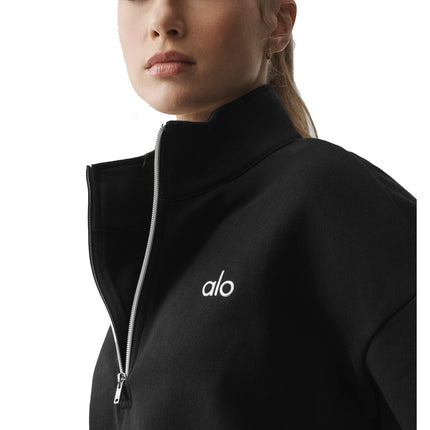 alo Women's Accolade 1/4 Zip Pullover Black