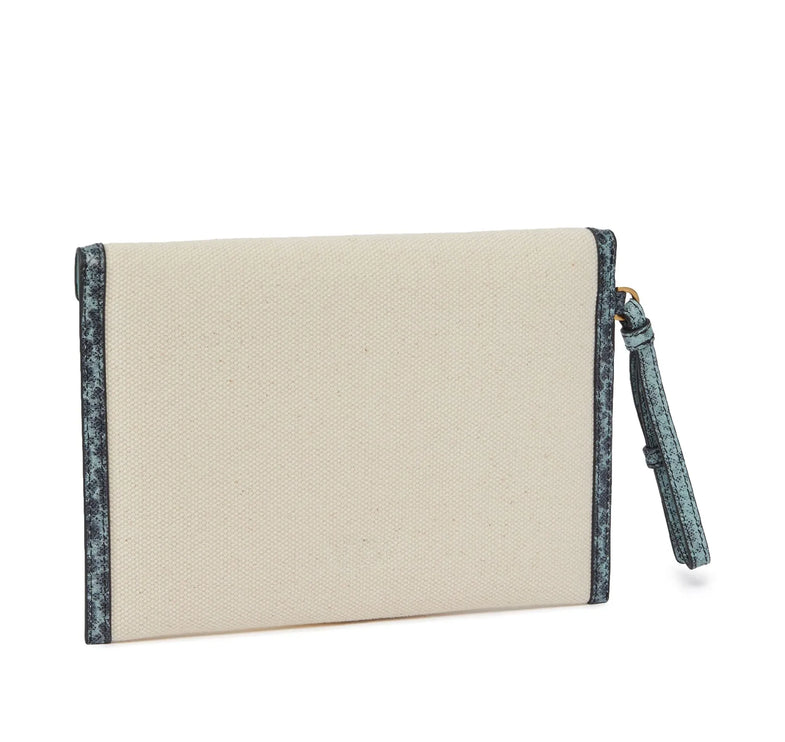 Pinko Women's Canvas Handbag With Printed Leather Trim Multi