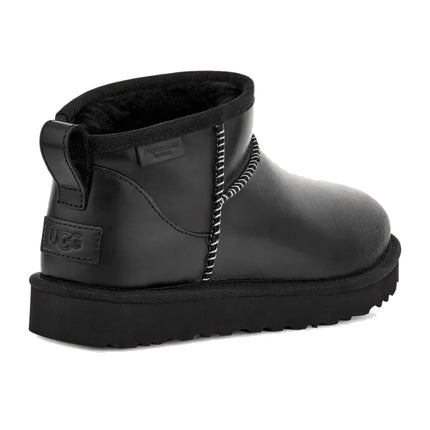 UGG Women's Classic Ultra Mini LTHR Regen Black - Hemen Kargoda