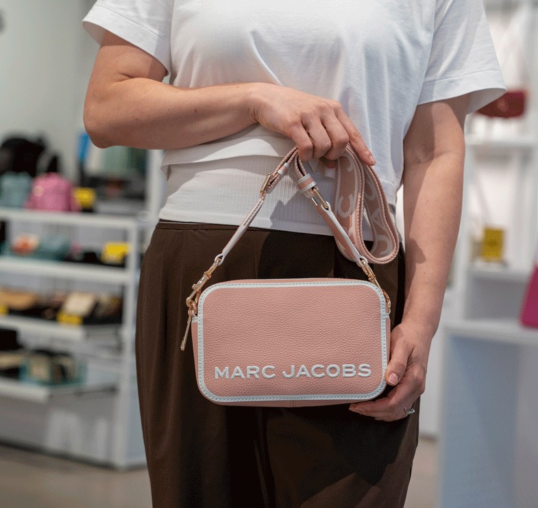 Marc Jacobs Women's Flash Leather Crossbody Bag Colorblock Pink Multi