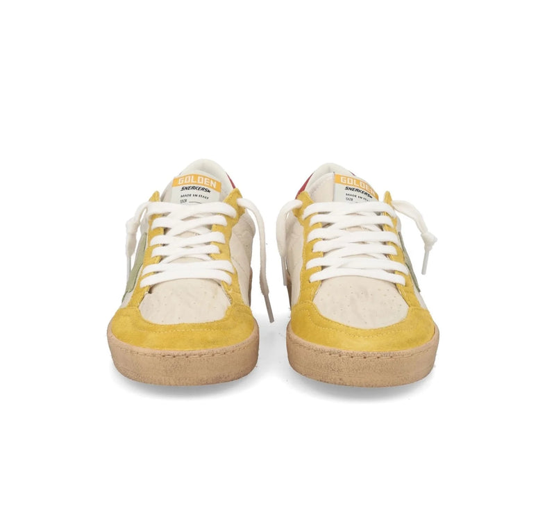 Golden Goose Women's Ball Star Sneakers Green Star Yellow Multi