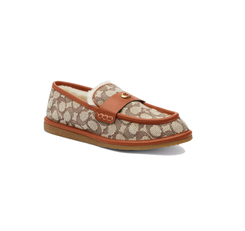 Coach Women's Forest Slipper In Signature Textile Jacquard Cocoa/Burnished Amber