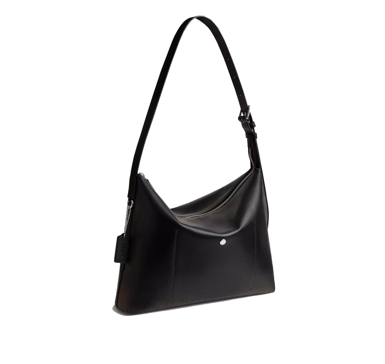 Coach Unisex Mott Messenger Bag 38 In Loved Leather Black/Light Tan