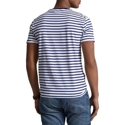 Polo Ralph Lauren Men's Polo Bear Striped Cotton Jersey Tee Blue/White - Hemen Kargoda