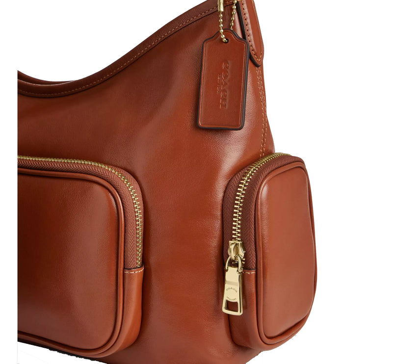 Coach Women's Laurel Shoulder Bag With Pockets Gold/Cinnamon