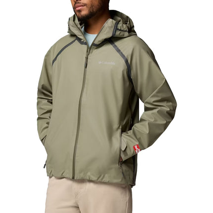 Columbia Men's Reign No Shine Rain Jacket Stone Green