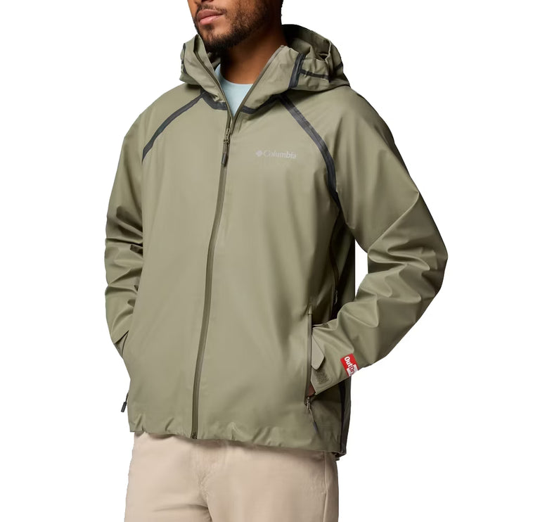 Columbia Men's Reign No Shine Rain Jacket Stone Green