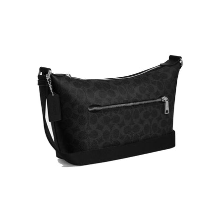Coach Unisex Small Finn Crossbody Bag With Pouch In Signature Canvas Silver/Black Signature