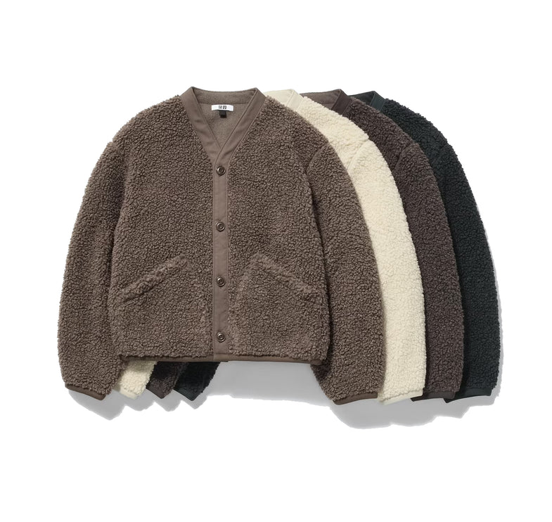 Uniqlo Women's Fleece Short Jacket 18 Wine
