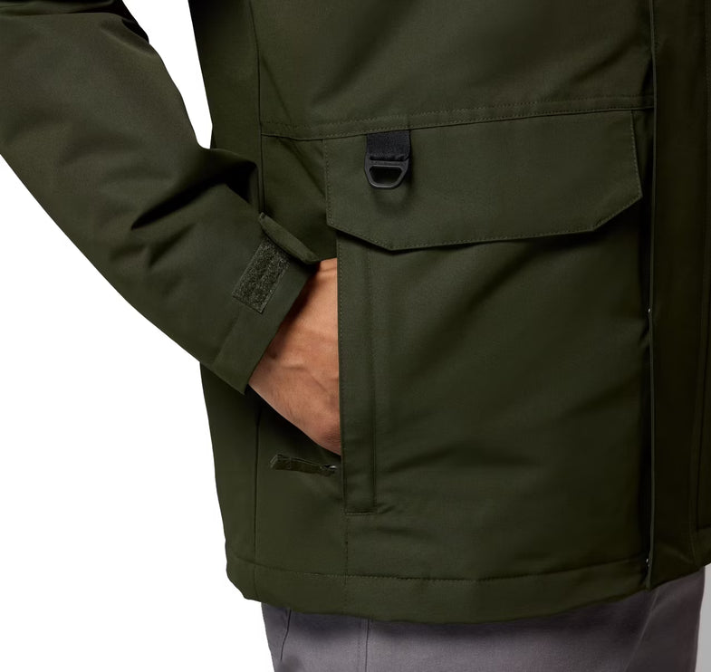 Columbia Men's Landroamer Fleece Lined Rain Jacket Greenscape/Stone Green