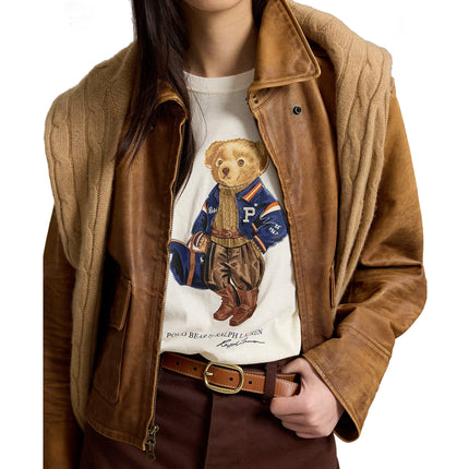 Polo Ralph Lauren Women's Polo Bear Cotton Jersey Tee Warm White