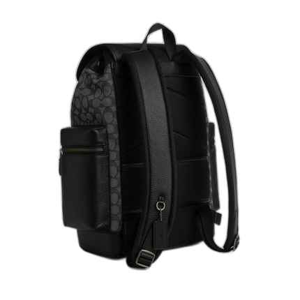 Coach Women's Sprint Backpack In Signature Jacquard Silver/Charcoal/Black