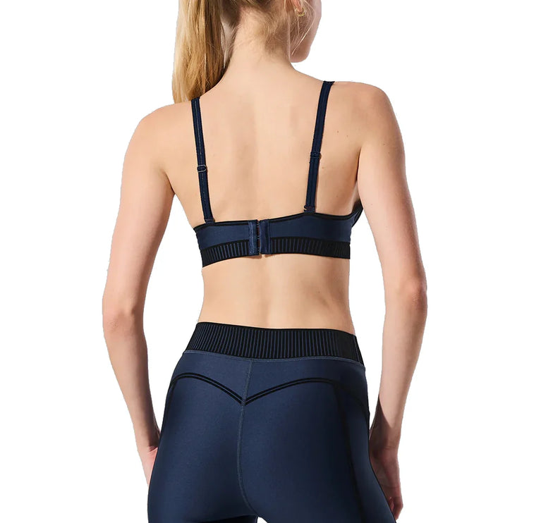 alo Women's Airlift Line Up Bra Navy