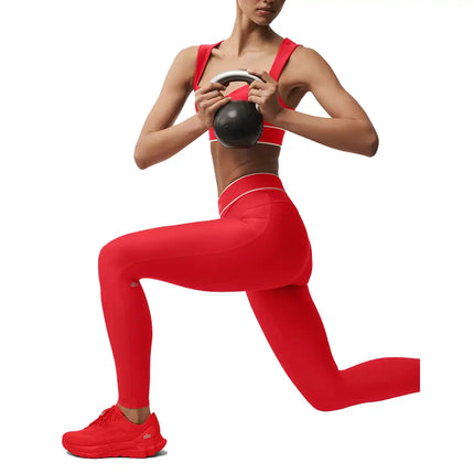 alo Women's Airlift High-Waist Alignment Legging Bright Red/White