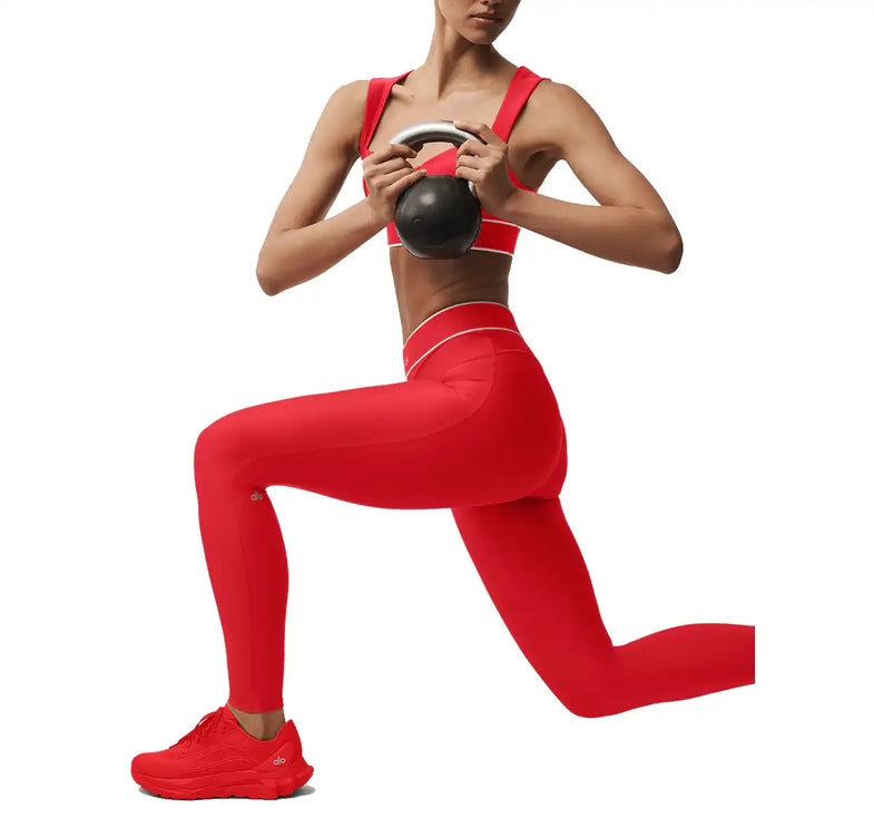alo Women's Airlift High-Waist Alignment Legging Bright Red/White