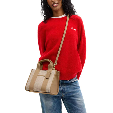 Coach Women's Smith Tote Bag 24 In Signature Jacquard Gold/Light Khaki Multi