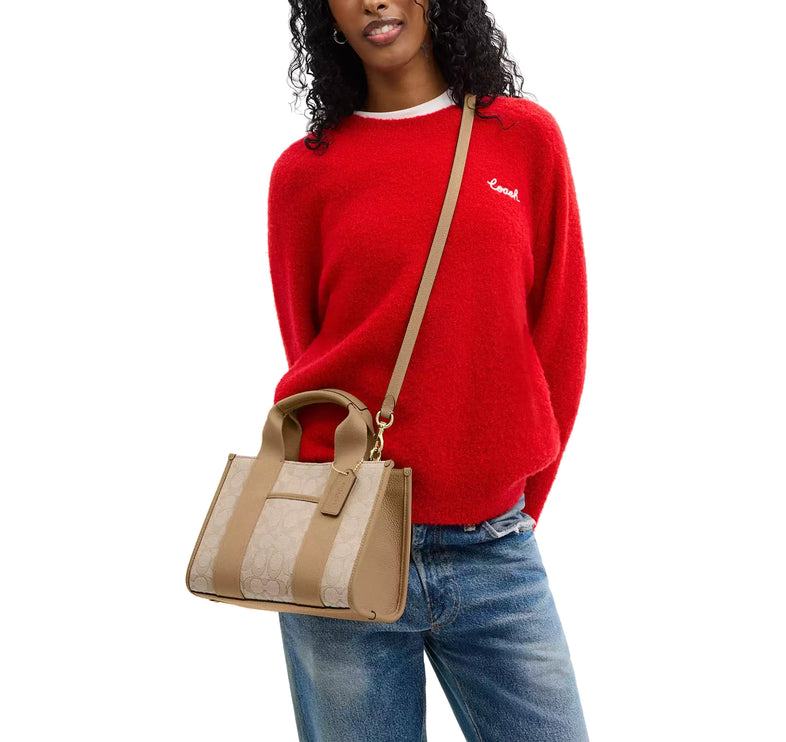 Coach Women's Smith Tote Bag 24 In Signature Jacquard Gold/Light Khaki Multi