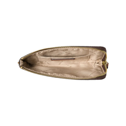 Michael Kors Women's Jet Set Travel Small Signature Logo Wristlet Brown