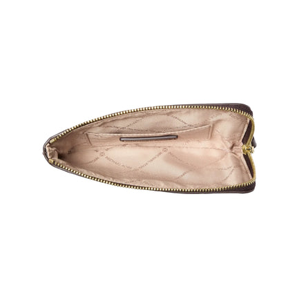 Michael Kors Women's Jet Set Travel Small Burnished Logo Embossed Wristlet Chocolate